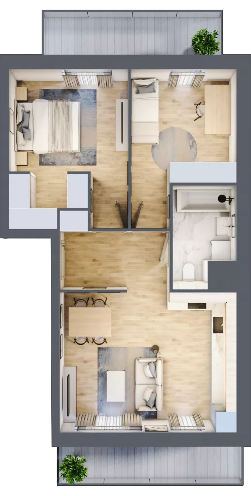 3 pokoje, mieszkanie 58,70 m², piętro 3, oferta nr 1D.3.180, Nowa Francuska IIB, Katowice, Osiedle Paderewskiego-Muchowiec, Muchowiec, ul. Szybowcowa