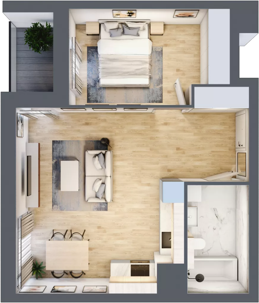 2 pokoje, mieszkanie 47,94 m², piętro 9, oferta nr 1A.9.82, Nowa Francuska IIB, Katowice, Osiedle Paderewskiego-Muchowiec, Muchowiec, ul. Szybowcowa