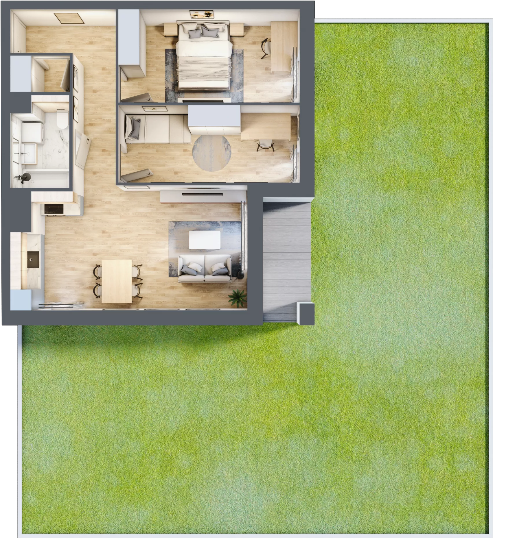 3 pokoje, mieszkanie 64,31 m², parter, oferta nr 1A.0.02, Nowa Francuska IIB, Katowice, Osiedle Paderewskiego-Muchowiec, Muchowiec, ul. Szybowcowa