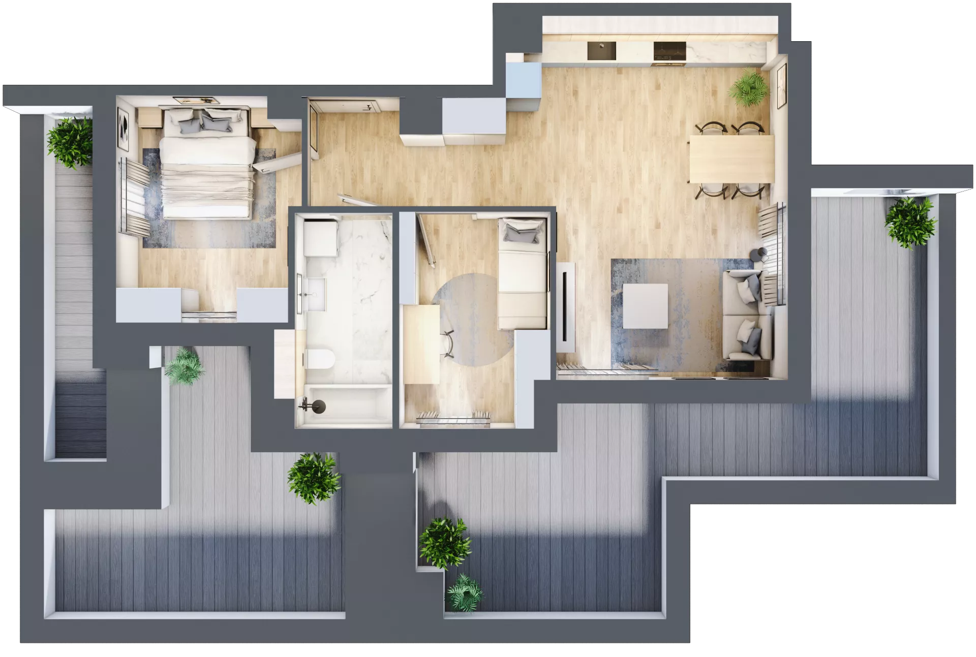 3 pokoje, mieszkanie 59,31 m², piętro 3, oferta nr 3.3.7, Zakątek Harmonia III, Warszawa, Białołęka, Szamocin, ul. Płochocińska