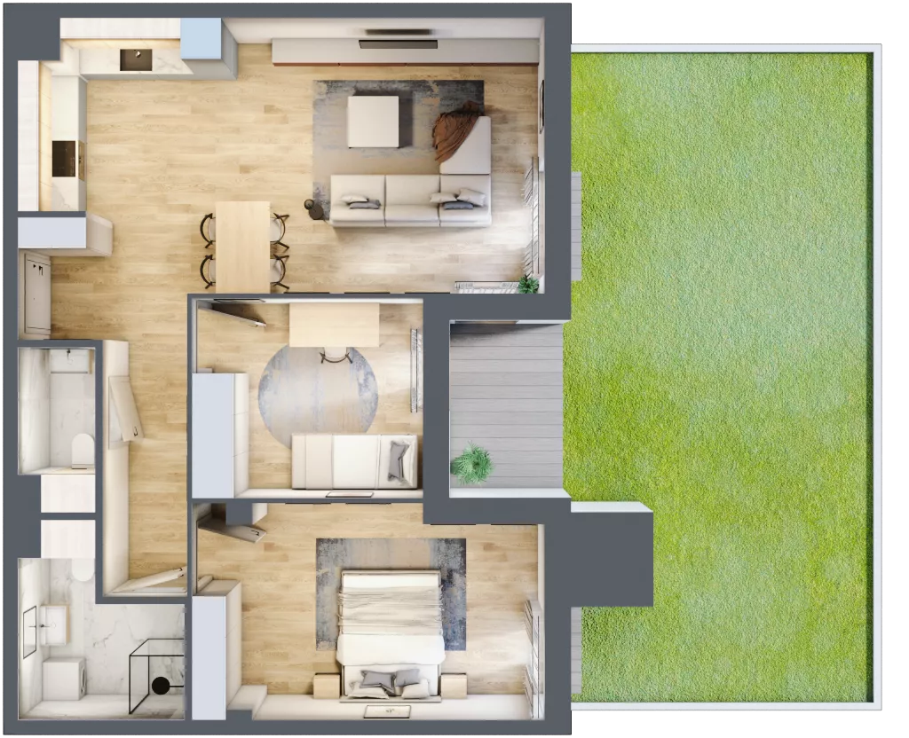 3 pokoje, mieszkanie 72,74 m², parter, oferta nr 4.0.6, Zakątek Harmonia III, Warszawa, Białołęka, Szamocin, ul. Płochocińska