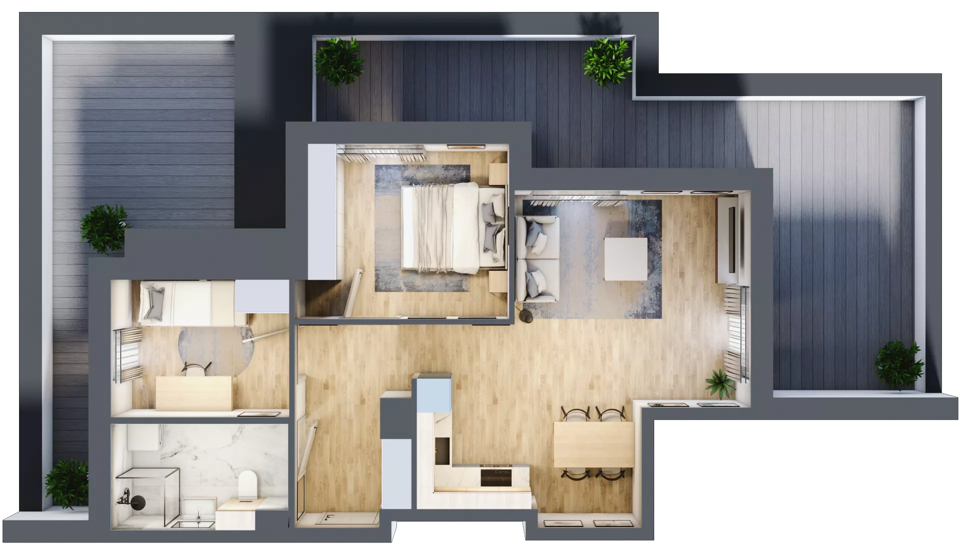 3 pokoje, mieszkanie 58,72 m², piętro 3, oferta nr 4.3.1, Zakątek Harmonia III, Warszawa, Białołęka, Szamocin, ul. Płochocińska