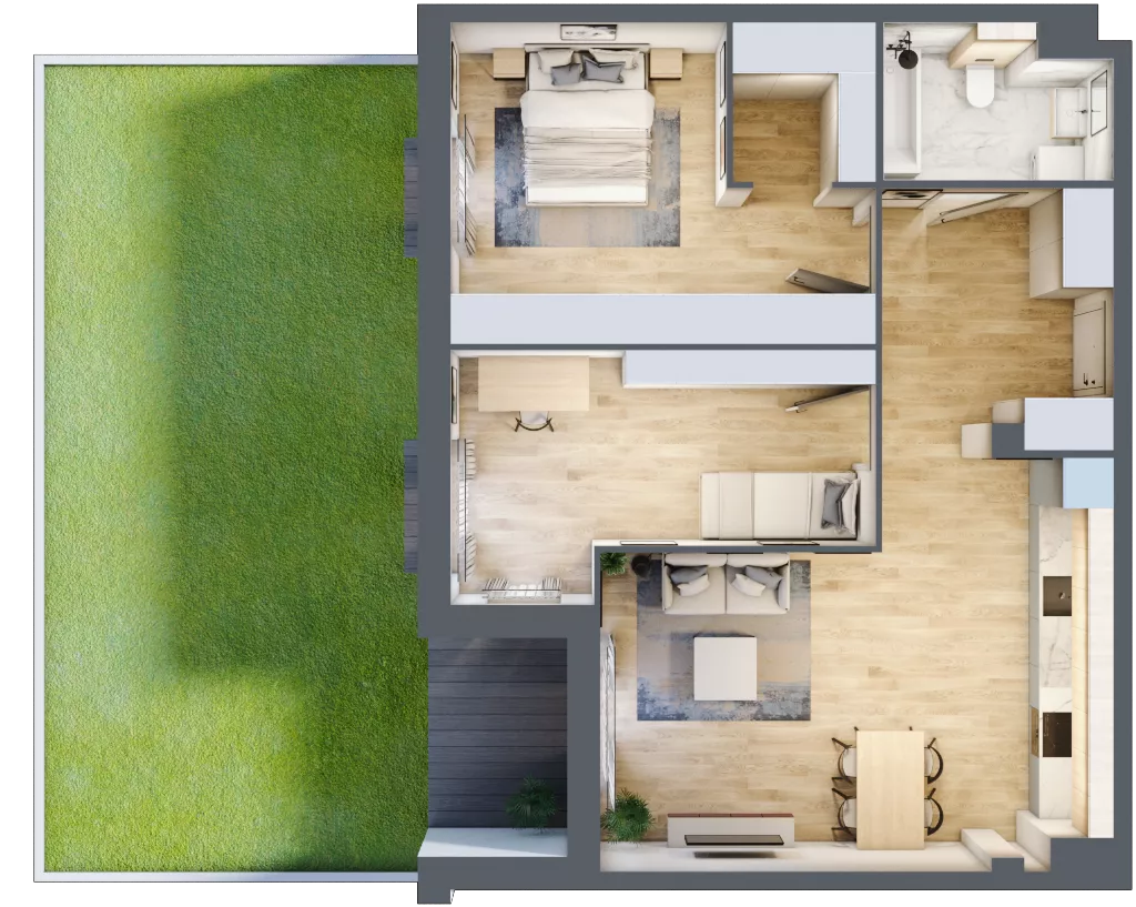 3 pokoje, mieszkanie 73,08 m², parter, oferta nr 4.0.9, Zakątek Harmonia III, Warszawa, Białołęka, Szamocin, ul. Płochocińska