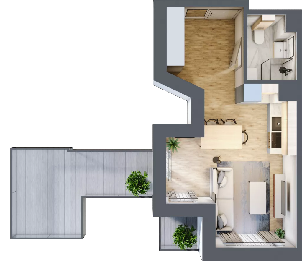 1 pokój, mieszkanie 29,26 m², piętro 5, oferta nr A1.5.46, ATAL Grabiszyn, Wrocław, Gajowice, Fabryczna, ul. Grochowa