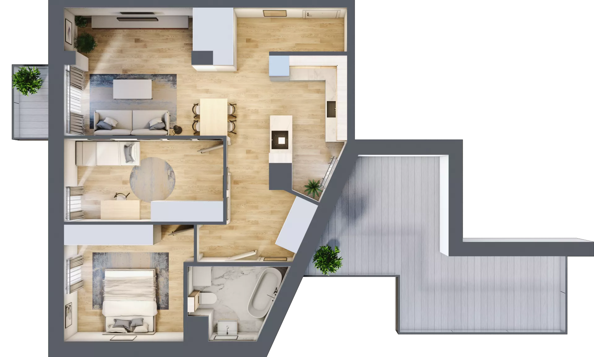 3 pokoje, mieszkanie 71,10 m², piętro 4, oferta nr A1.4.35, ATAL Grabiszyn, Wrocław, Gajowice, Fabryczna, ul. Grochowa
