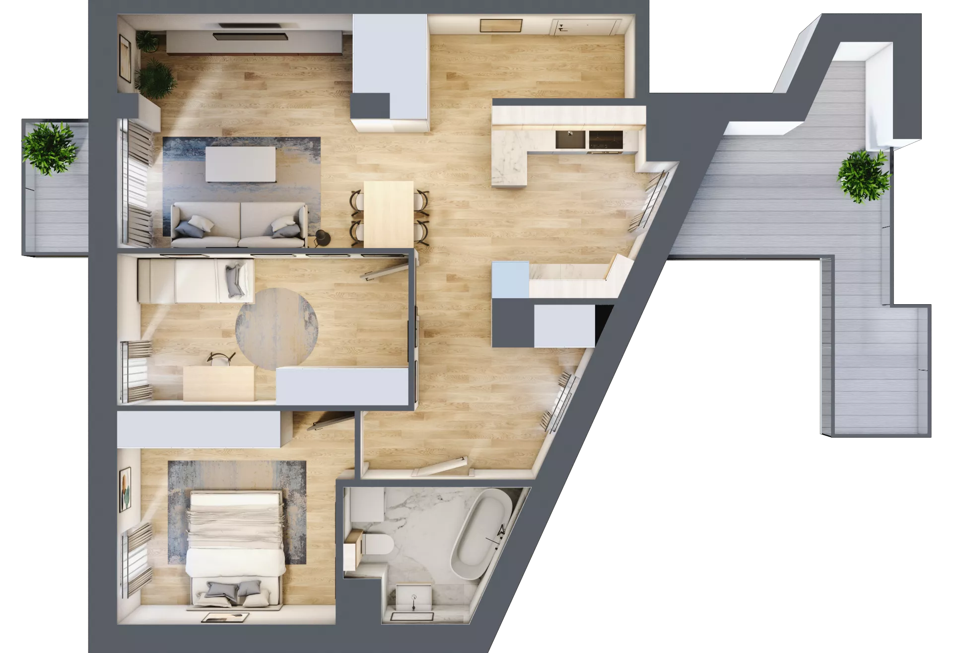 3 pokoje, mieszkanie 70,74 m², piętro 5, oferta nr A1.5.45, ATAL Grabiszyn, Wrocław, Gajowice, Fabryczna, ul. Grochowa