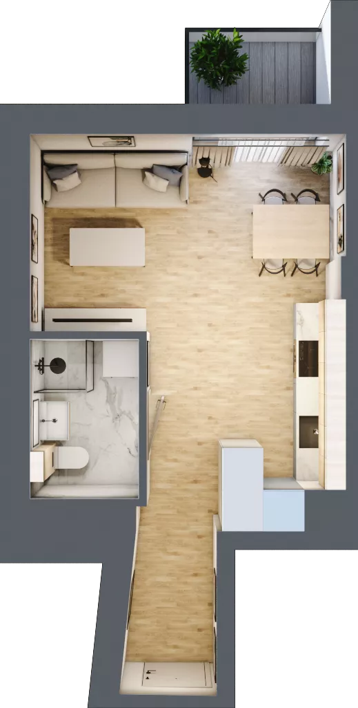 1 pokój, mieszkanie 28,00 m², piętro 1, oferta nr A1.1.10, ATAL Grabiszyn, Wrocław, Gajowice, Fabryczna, ul. Grochowa