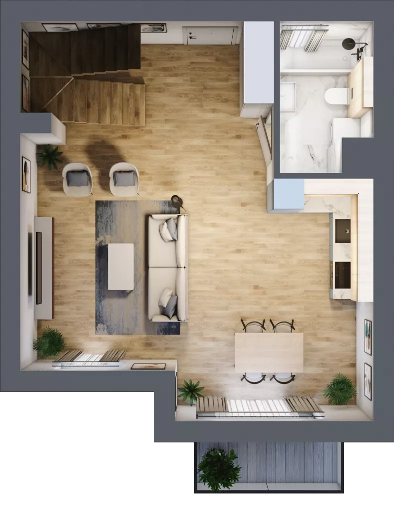 2 pokoje, mieszkanie 74,20 m², piętro 1, oferta nr 14F.2, Przystań Sobieszewo, Gdańsk, Wyspa Sobieszewska, ul. Narcyzowa