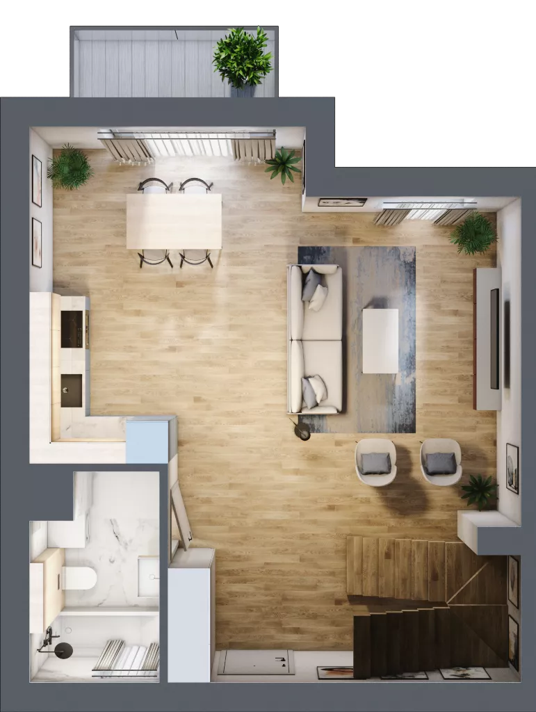 2 pokoje, mieszkanie 74,20 m², piętro 1, oferta nr 16E.2, Przystań Sobieszewo, Gdańsk, Wyspa Sobieszewska, ul. Narcyzowa