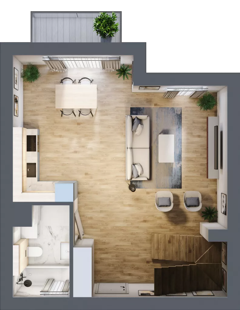 2 pokoje, mieszkanie 74,20 m², piętro 1, oferta nr 16.2, Przystań Sobieszewo, Gdańsk, Wyspa Sobieszewska, ul. Narcyzowa