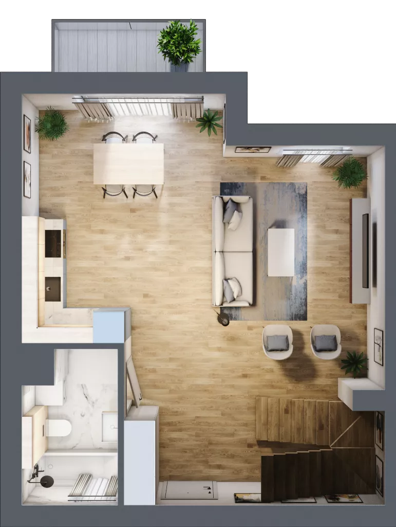 2 pokoje, mieszkanie 74,20 m², piętro 1, oferta nr 16F.2, Przystań Sobieszewo, Gdańsk, Wyspa Sobieszewska, ul. Narcyzowa