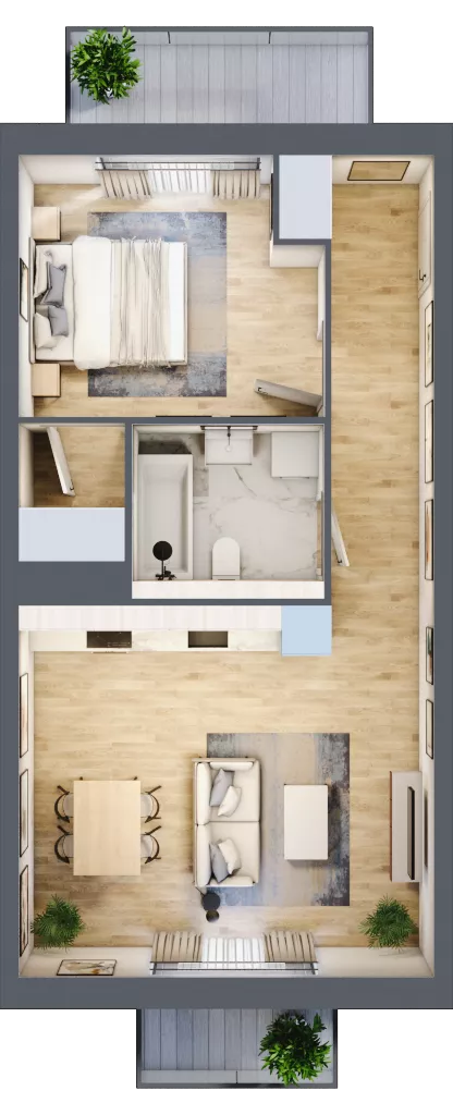 2 pokoje, mieszkanie 47,16 m², piętro 2, oferta nr A3.2.67, Zakole Wisły, Kraków, Podgórze, ul. Na Zakolu Wisły