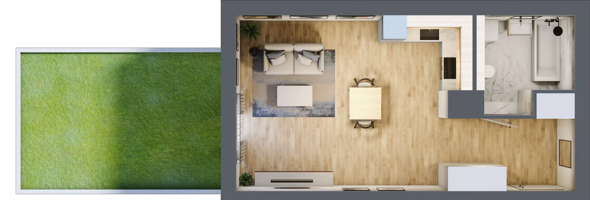 1 pokój, mieszkanie 37,72 m², parter, oferta nr A4.0.01, Zakole Wisły, Kraków, Podgórze, ul. Na Zakolu Wisły