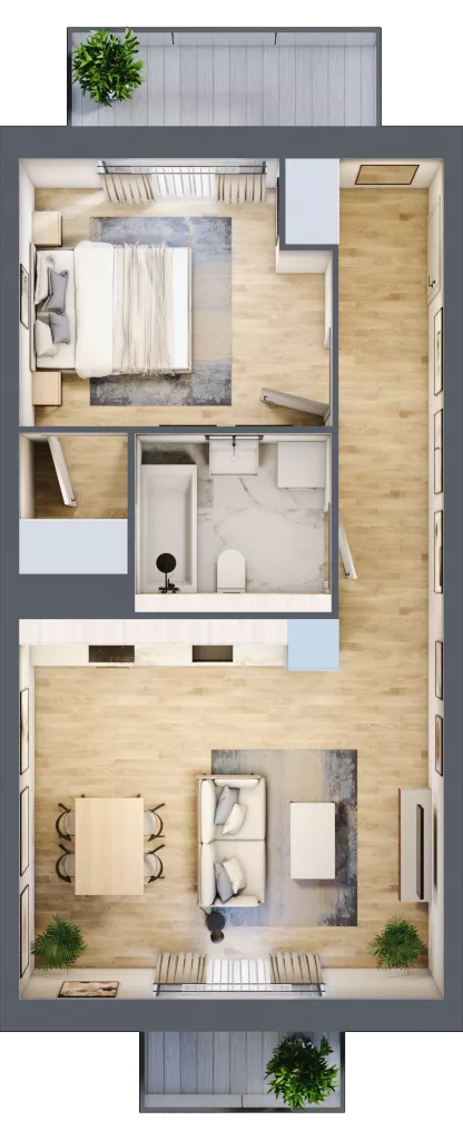 2 pokoje, mieszkanie 47,16 m², piętro 4, oferta nr A3.4.77, Zakole Wisły, Kraków, Podgórze, ul. Na Zakolu Wisły