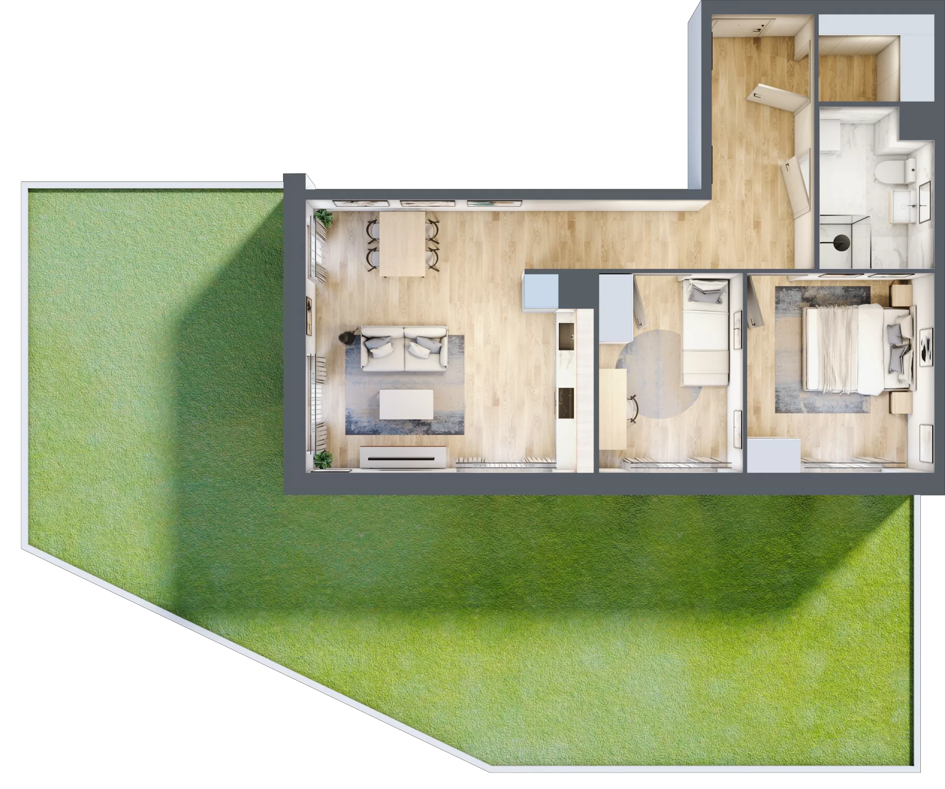 3 pokoje, mieszkanie 64,25 m², parter, oferta nr III-B1.M27, Strefa Cegielnia 3, Kraków, Wzgórza Krzesławickie, Zesławice, ul. Gustawa Morcinka