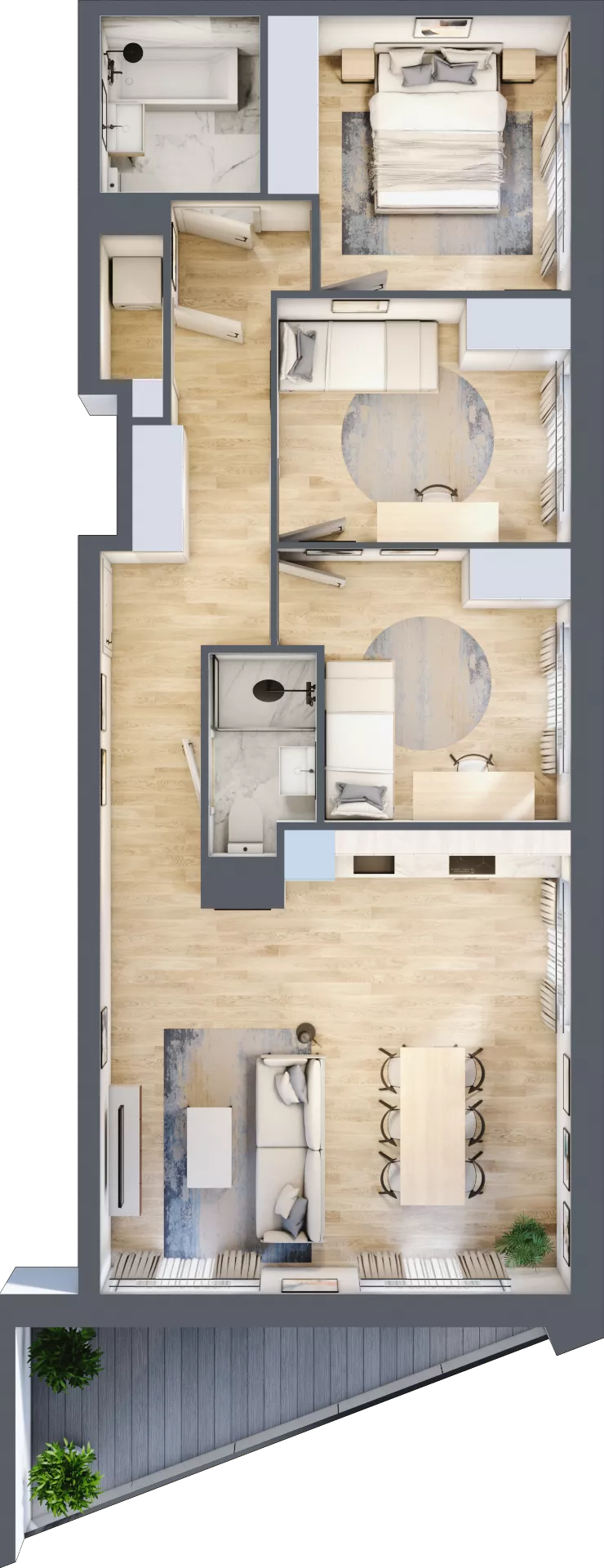 4 pokoje, mieszkanie 80,62 m², piętro 1, oferta nr III-B1.M8, Strefa Cegielnia 3, Kraków, Wzgórza Krzesławickie, Zesławice, ul. Gustawa Morcinka