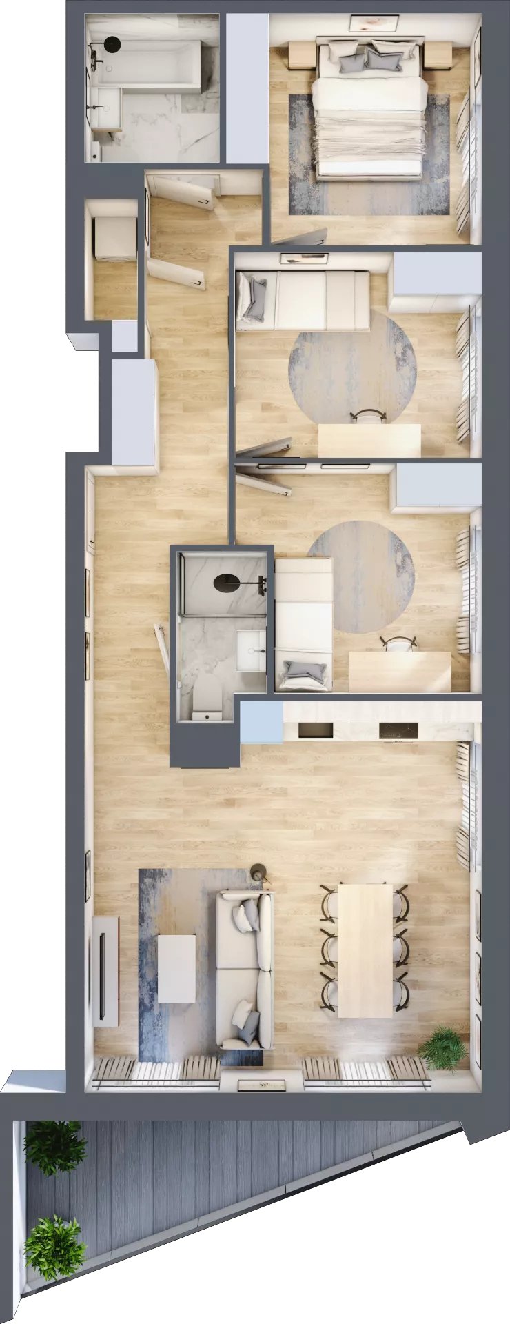 4 pokoje, mieszkanie 80,62 m², piętro 3, oferta nr III-B1.M18, Strefa Cegielnia 3, Kraków, Wzgórza Krzesławickie, Zesławice, ul. Gustawa Morcinka