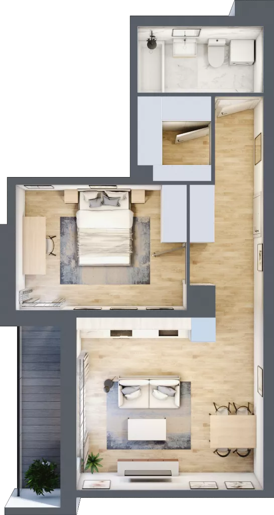 2 pokoje, mieszkanie 48,93 m², piętro 3, oferta nr III-B1.M20, Strefa Cegielnia 3, Kraków, Wzgórza Krzesławickie, Zesławice, ul. Gustawa Morcinka
