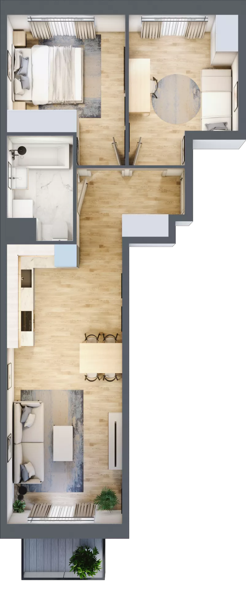 3 pokoje, mieszkanie 55,03 m², piętro 1, oferta nr III-B3.M7, Strefa Cegielnia 3, Kraków, Wzgórza Krzesławickie, Zesławice, ul. Gustawa Morcinka