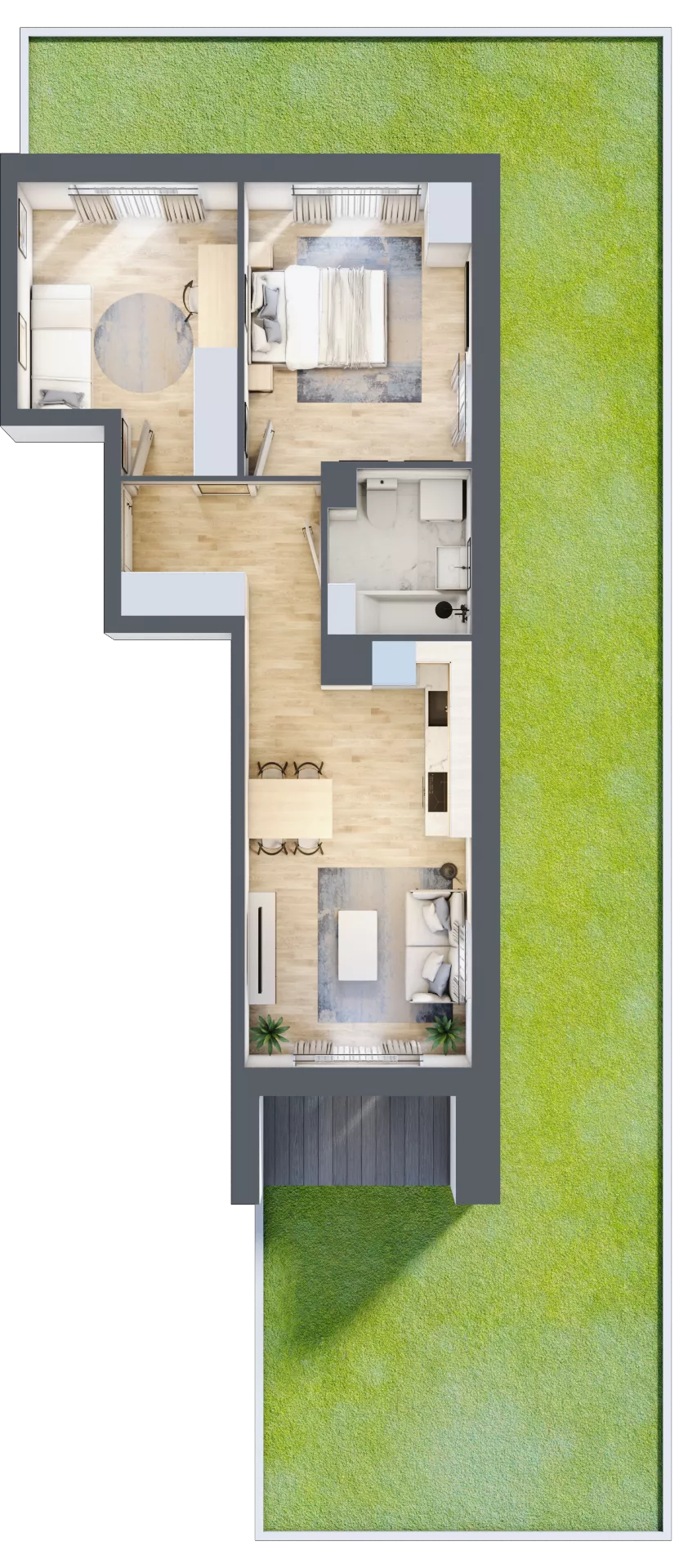 3 pokoje, mieszkanie 50,72 m², parter, oferta nr III-B3.M1, Strefa Cegielnia 3, Kraków, Wzgórza Krzesławickie, Zesławice, ul. Gustawa Morcinka