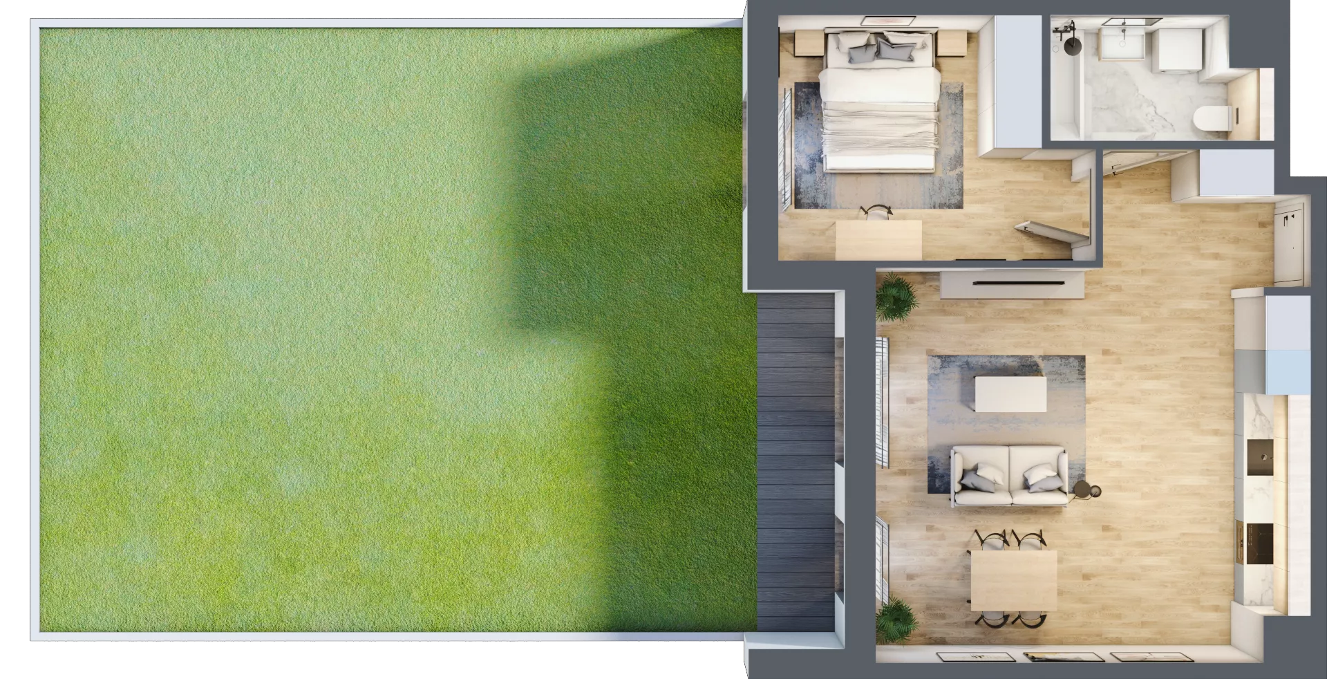 2 pokoje, mieszkanie 52,17 m², parter, oferta nr 2A.05, Skwer Harmonia 2, Kraków, Podgórze, Rybitwy, ul. Półłanki