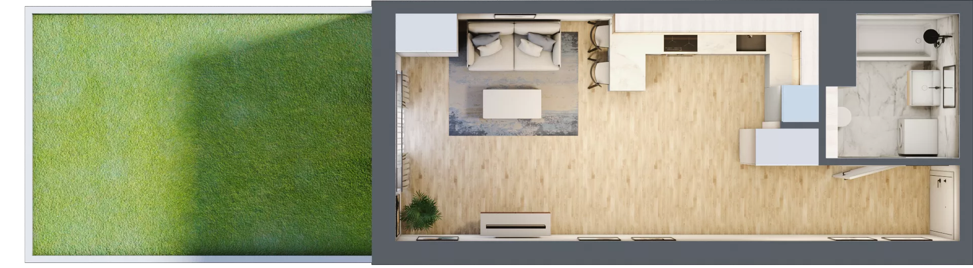 1 pokój, mieszkanie 32,85 m², parter, oferta nr 3A.01, Skwer Harmonia 2, Kraków, Podgórze, Rybitwy, ul. Półłanki