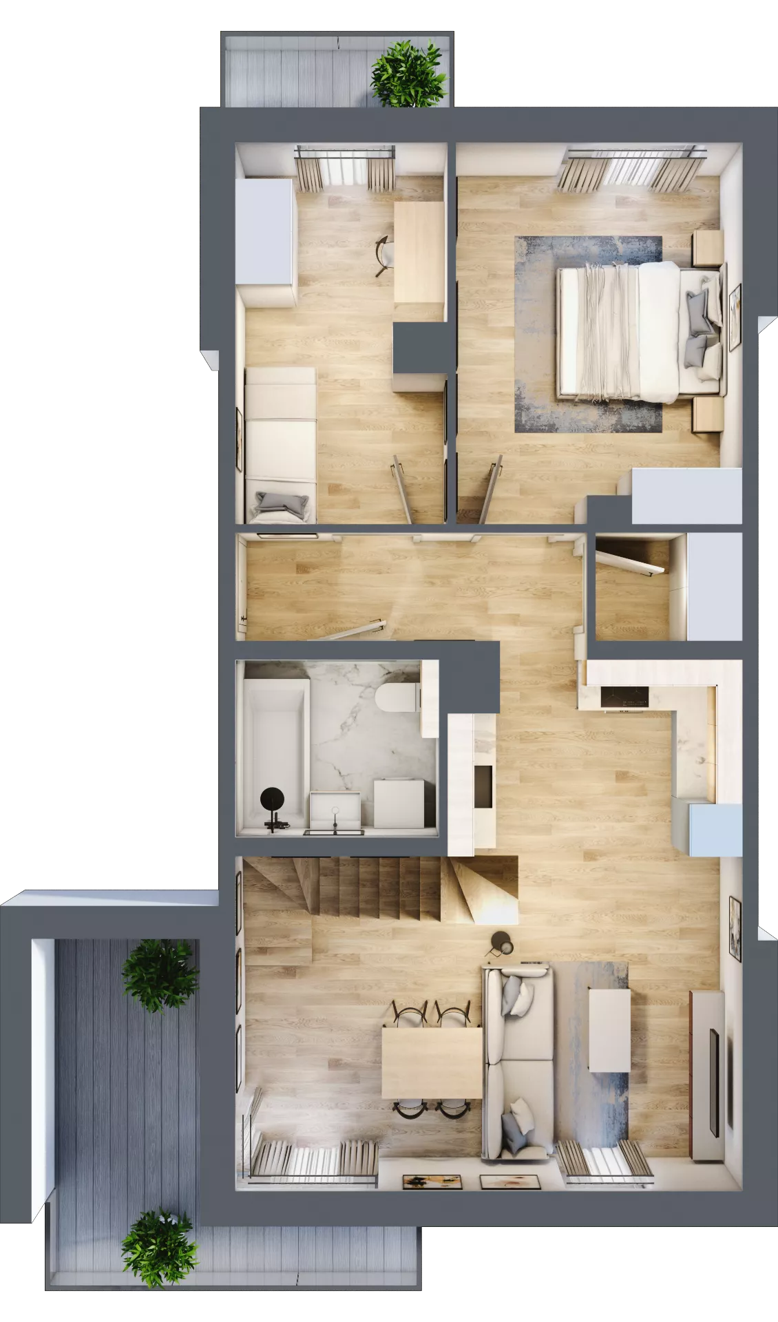 3 pokoje, mieszkanie 83,56 m², piętro 2, oferta nr 4.8.2, Skwer Harmonia 2, Kraków, Podgórze, Rybitwy, ul. Półłanki