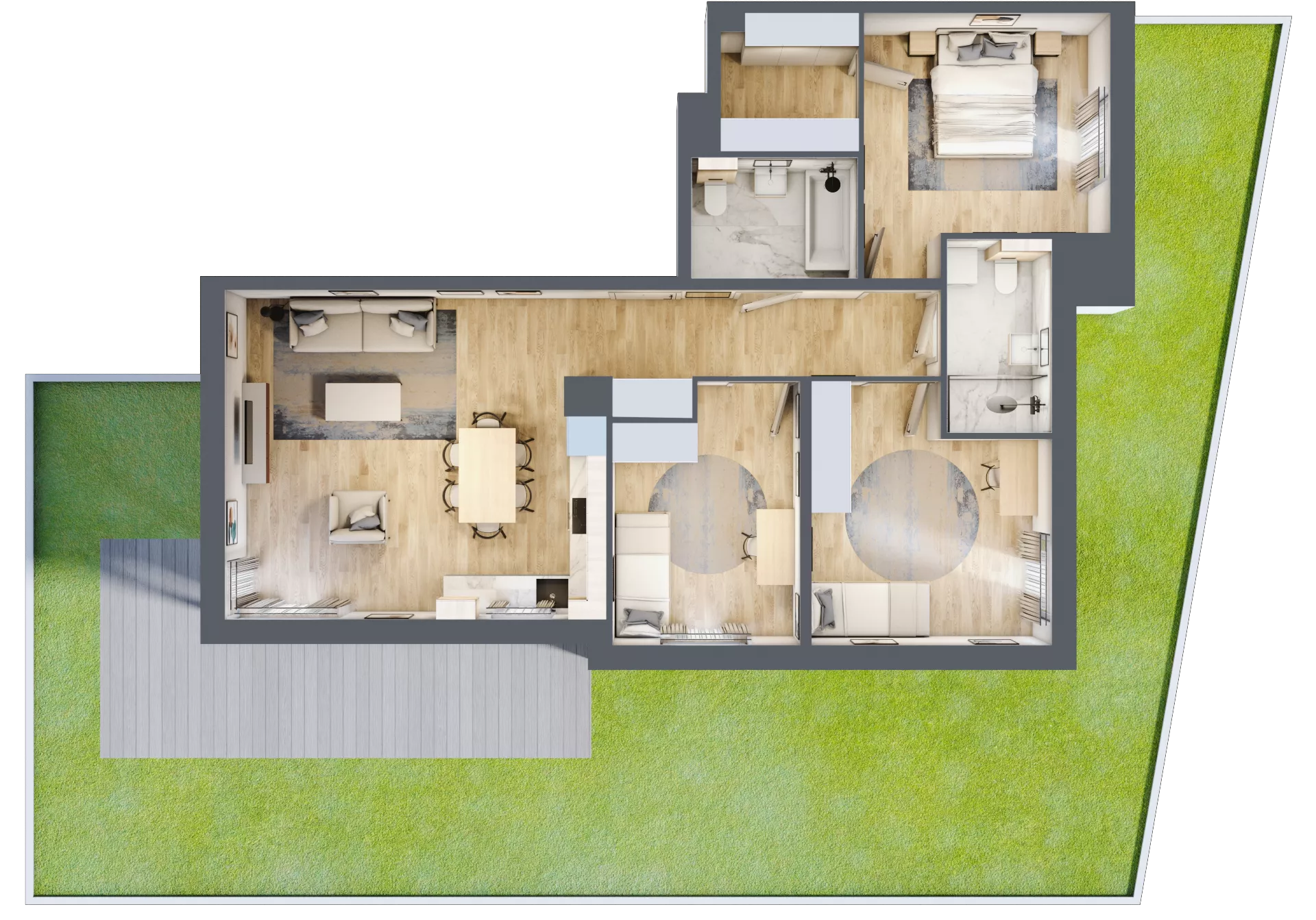4 pokoje, mieszkanie 88,32 m², parter, oferta nr A1.0.2, Zacisze Marcelin III, Poznań, Ławica, Marcelin, ul. Leśnych Skrzatów