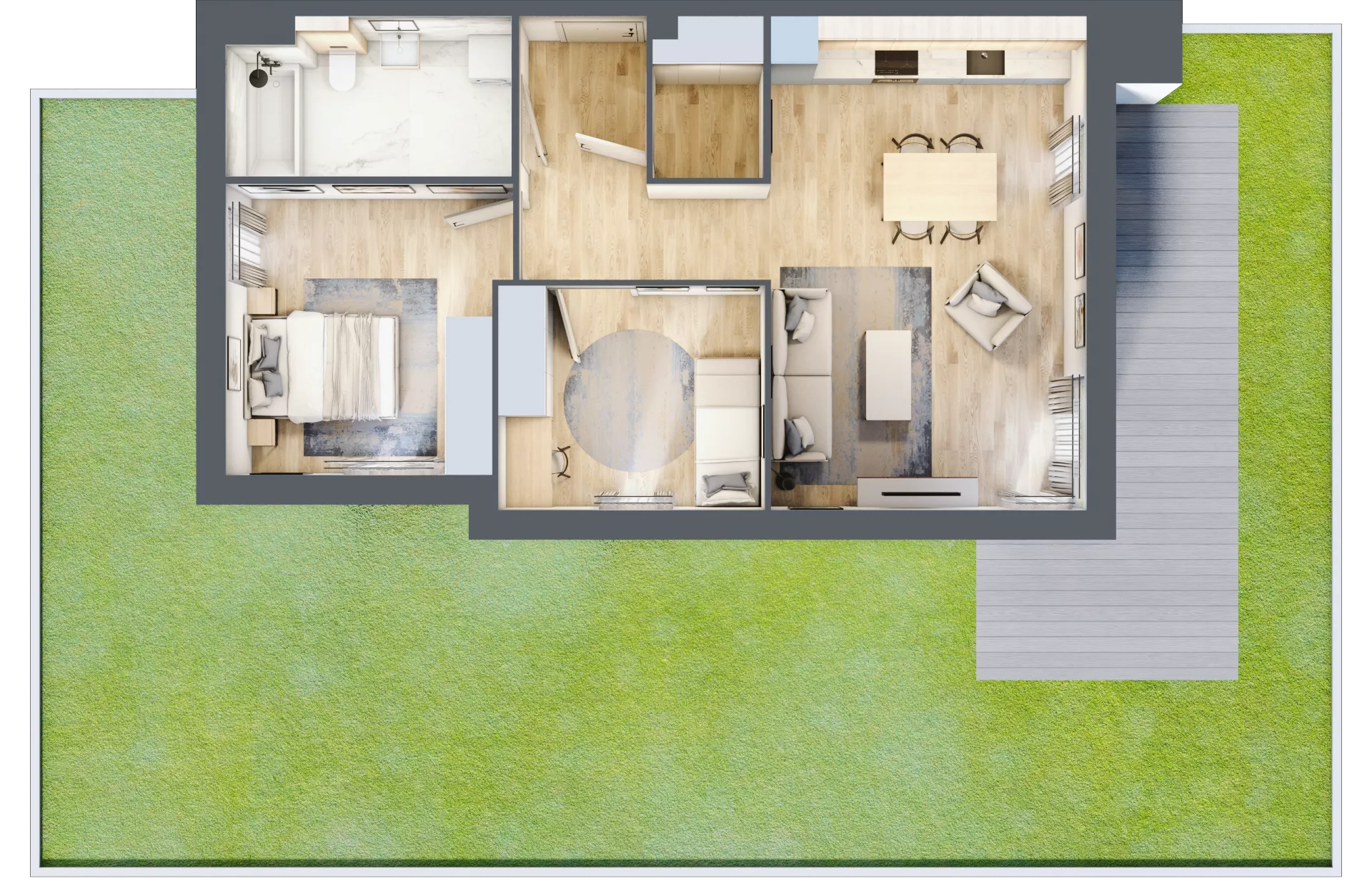 3 pokoje, mieszkanie 65,56 m², parter, oferta nr A10.0.3, Zacisze Marcelin III, Poznań, Ławica, Marcelin, ul. Leśnych Skrzatów