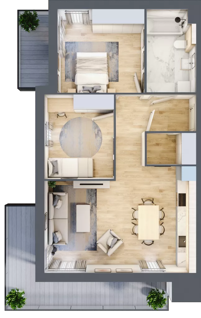 3 pokoje, mieszkanie 65,76 m², piętro 1, oferta nr A11.1.3, Zacisze Marcelin III, Poznań, Ławica, Marcelin, ul. Leśnych Skrzatów