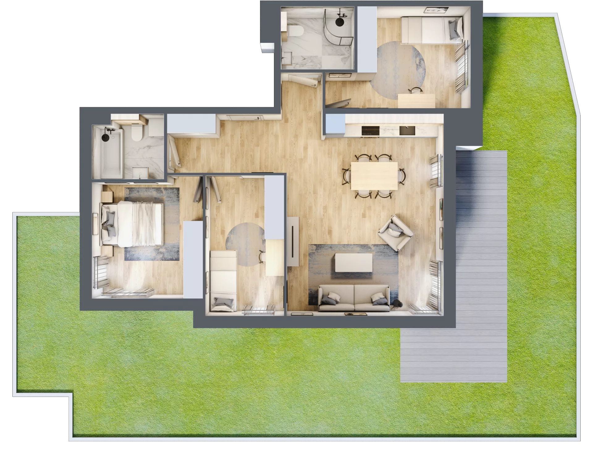 4 pokoje, mieszkanie 84,53 m², parter, oferta nr A11.0.2, Zacisze Marcelin III, Poznań, Ławica, Marcelin, ul. Leśnych Skrzatów