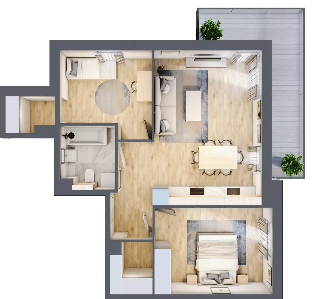 3 pokoje, mieszkanie 61,02 m², piętro 1, oferta nr A11.1.1, Zacisze Marcelin III, Poznań, Ławica, Marcelin, ul. Leśnych Skrzatów