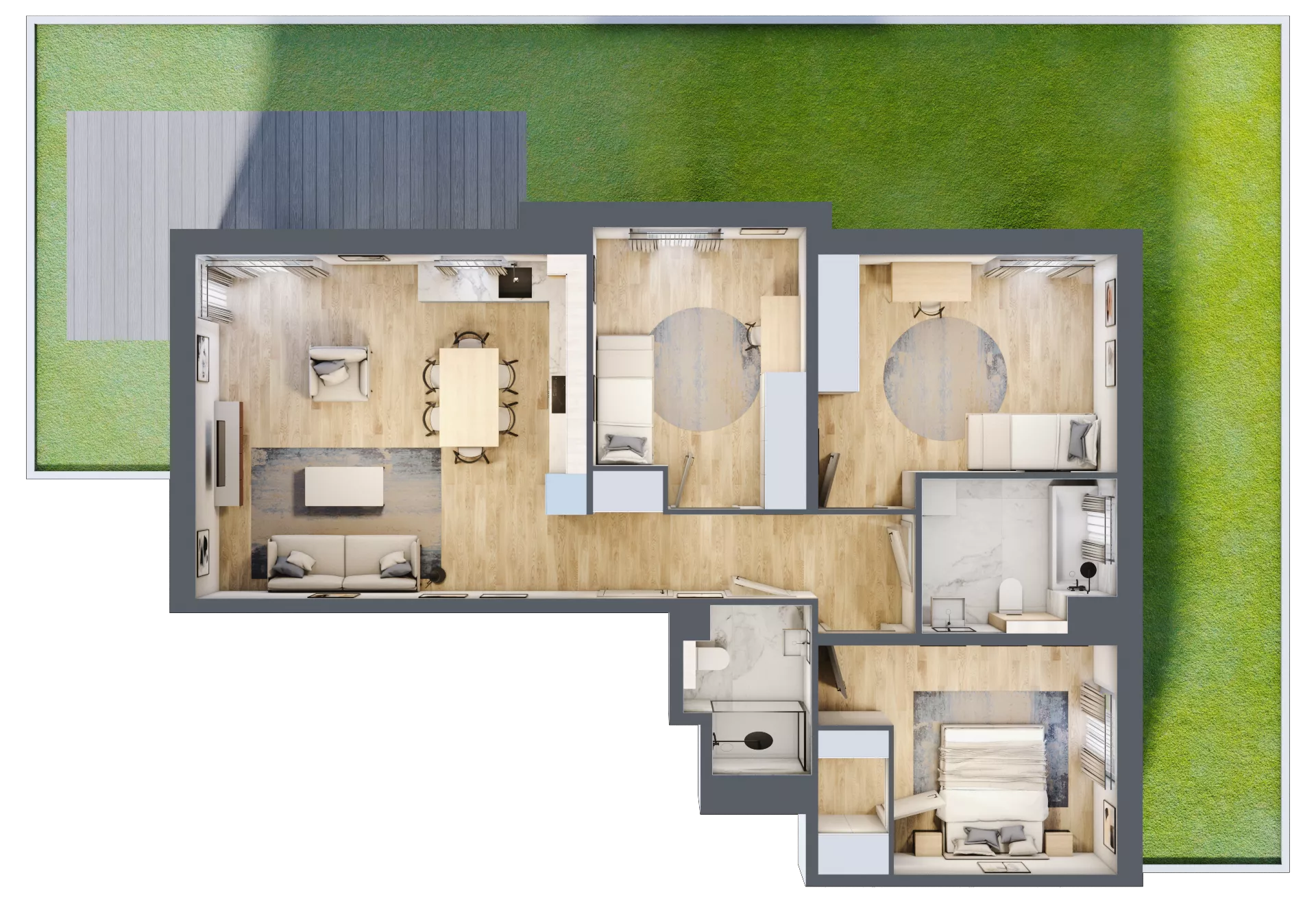 4 pokoje, mieszkanie 88,18 m², parter, oferta nr A11.0.1, Zacisze Marcelin III, Poznań, Ławica, Marcelin, ul. Leśnych Skrzatów