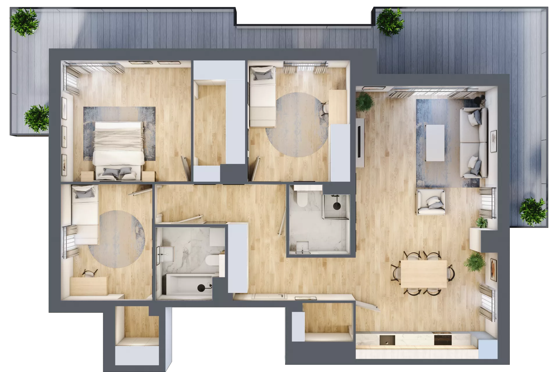 4 pokoje, mieszkanie 102,49 m², piętro 2, oferta nr A12.2.1, Zacisze Marcelin III, Poznań, Ławica, Marcelin, ul. Leśnych Skrzatów