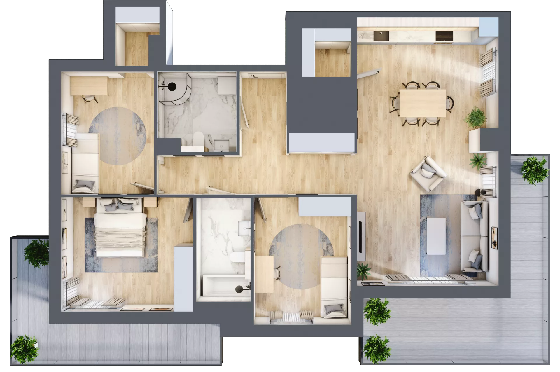 4 pokoje, mieszkanie 101,55 m², piętro 2, oferta nr A2.2.2, Zacisze Marcelin III, Poznań, Ławica, Marcelin, ul. Leśnych Skrzatów