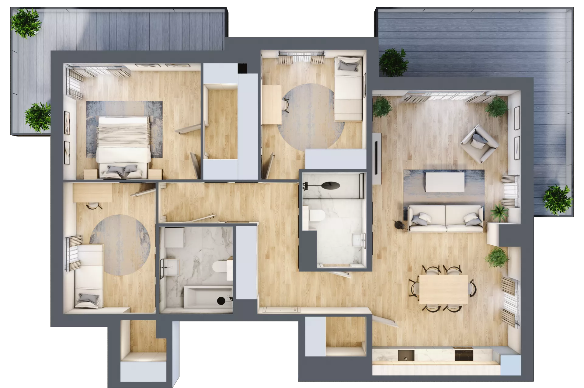4 pokoje, mieszkanie 105,66 m², piętro 2, oferta nr A3.2.1, Zacisze Marcelin III, Poznań, Ławica, Marcelin, ul. Leśnych Skrzatów