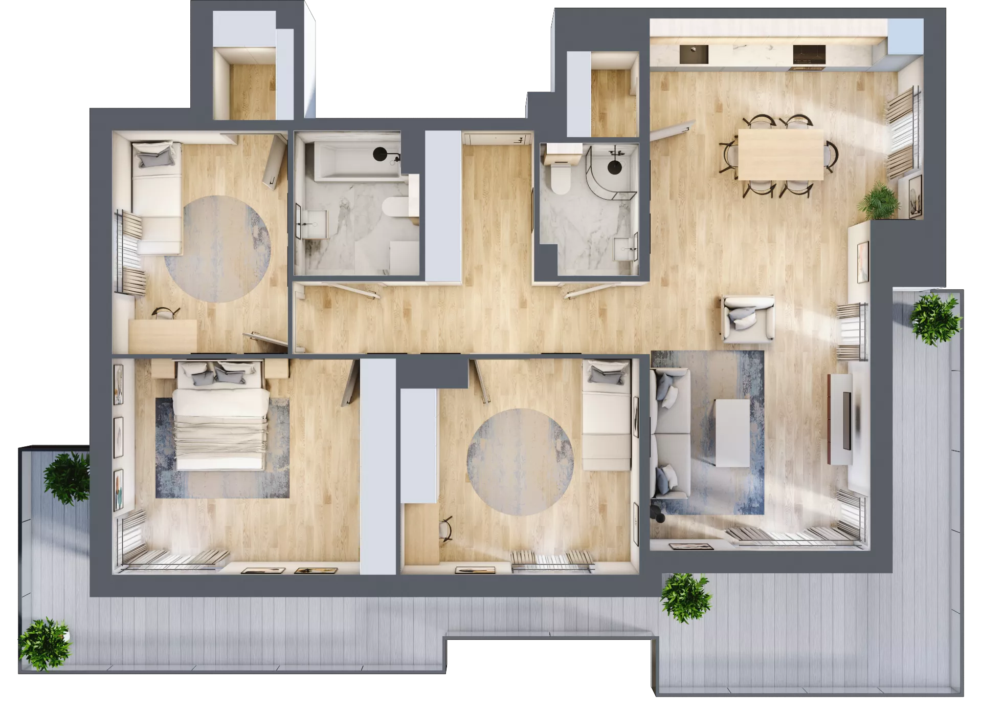 4 pokoje, mieszkanie 102,23 m², piętro 2, oferta nr A5.2.2, Zacisze Marcelin III, Poznań, Ławica, Marcelin, ul. Leśnych Skrzatów