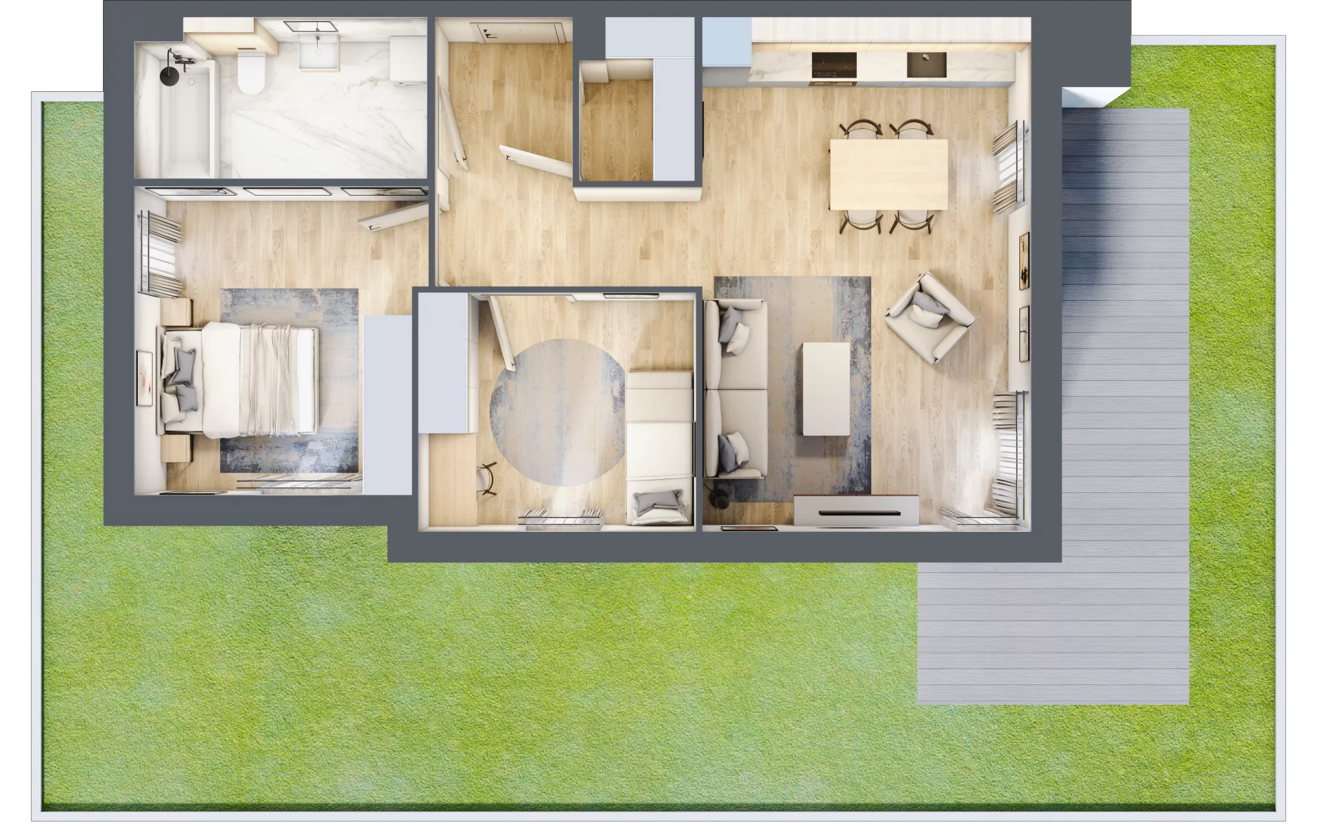 3 pokoje, mieszkanie 65,72 m², parter, oferta nr A6.0.3, Zacisze Marcelin III, Poznań, Ławica, Marcelin, ul. Leśnych Skrzatów