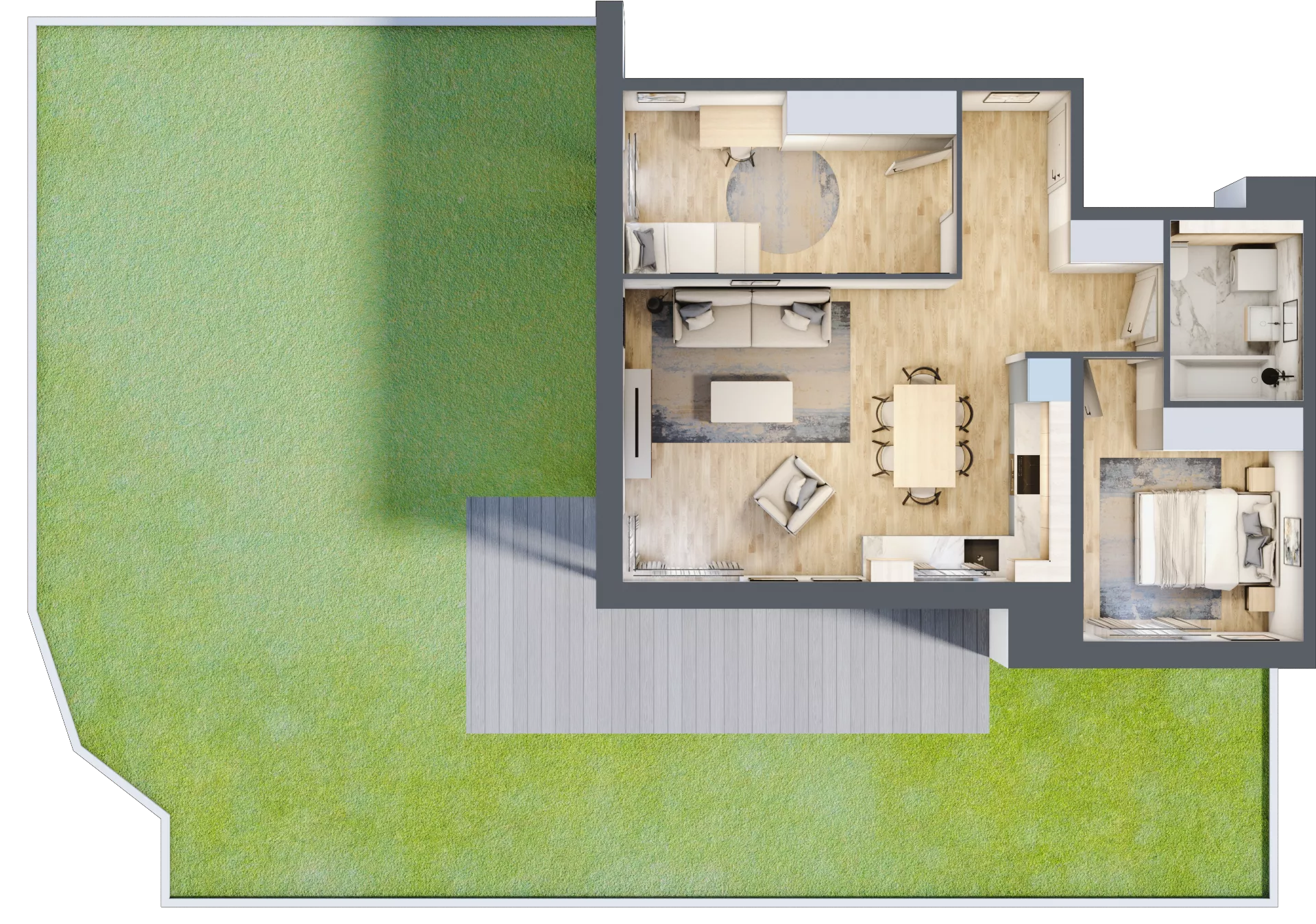 3 pokoje, mieszkanie 61,19 m², parter, oferta nr A7.0.2, Zacisze Marcelin III, Poznań, Ławica, Marcelin, ul. Leśnych Skrzatów