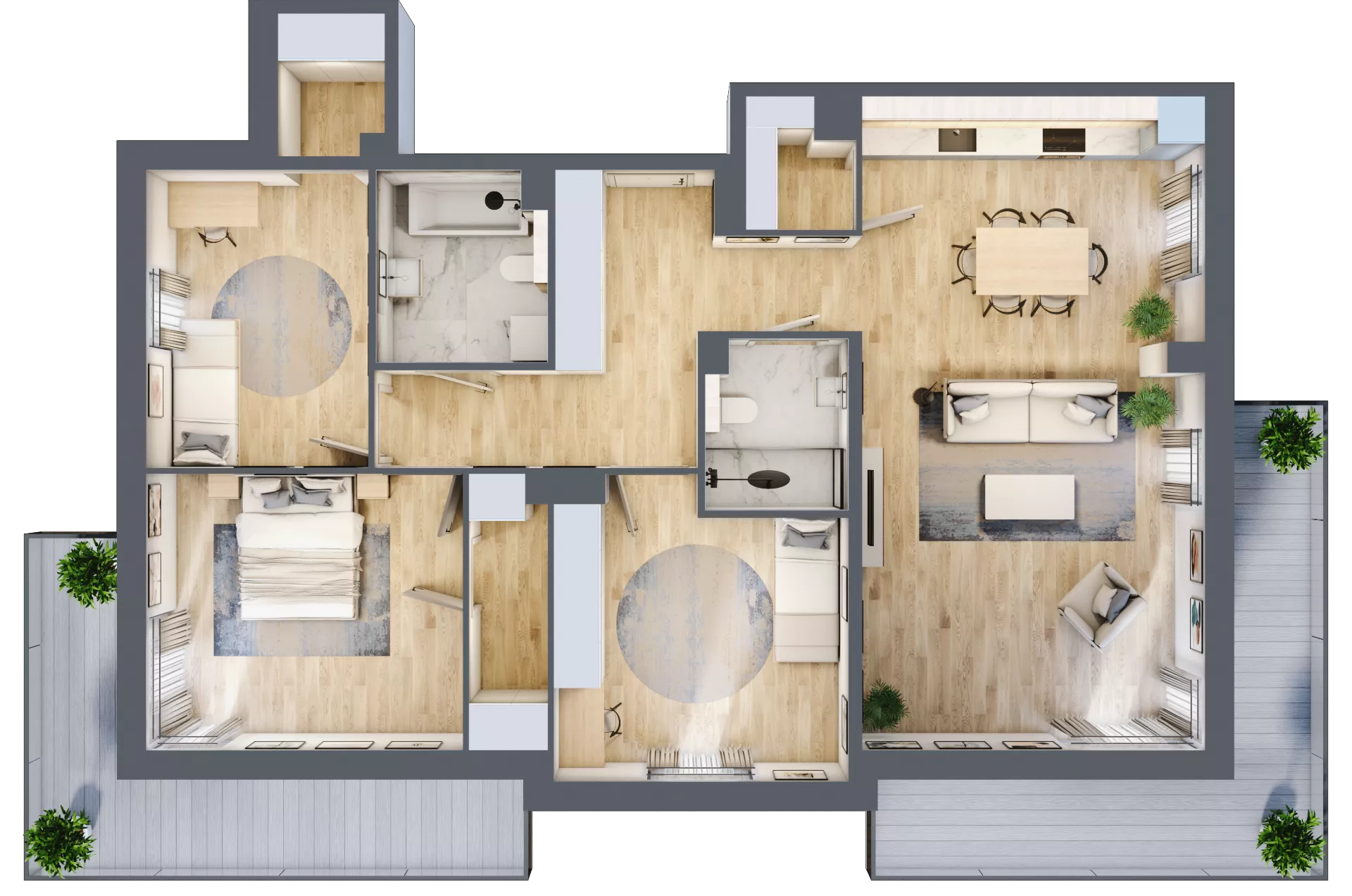 4 pokoje, mieszkanie 104,70 m², piętro 1, oferta nr A8.1.3, Zacisze Marcelin III, Poznań, Ławica, Marcelin, ul. Leśnych Skrzatów