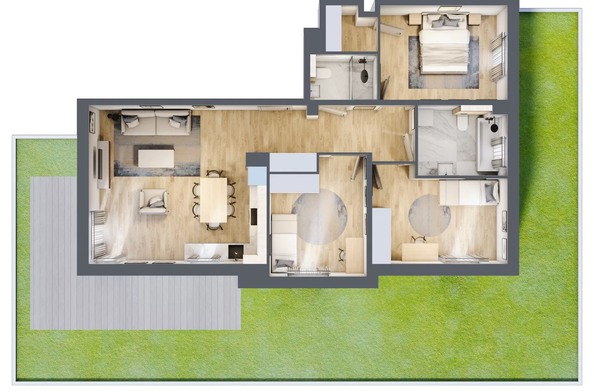 4 pokoje, mieszkanie 86,10 m², parter, oferta nr A8.0.3, Zacisze Marcelin III, Poznań, Ławica, Marcelin, ul. Leśnych Skrzatów