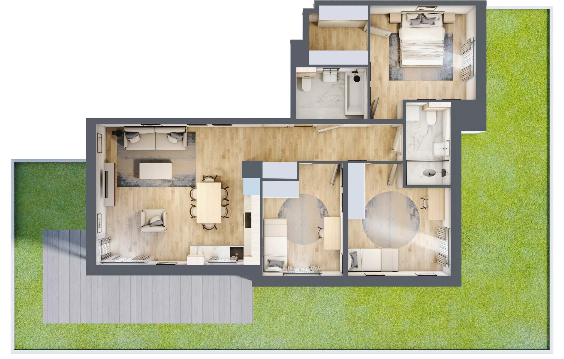 4 pokoje, mieszkanie 88,32 m², parter, oferta nr A9.0.2, Zacisze Marcelin III, Poznań, Ławica, Marcelin, ul. Leśnych Skrzatów