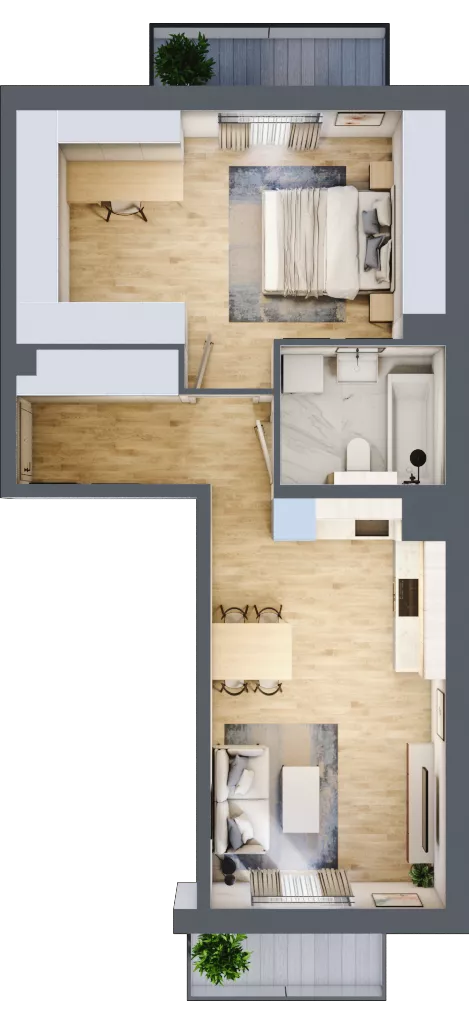2 pokoje, mieszkanie 44,10 m², piętro 3, oferta nr 100.3.10, ATAL Bronowice, Kraków, Bronowice, Bronowice Wielkie, ul. Starego Dębu