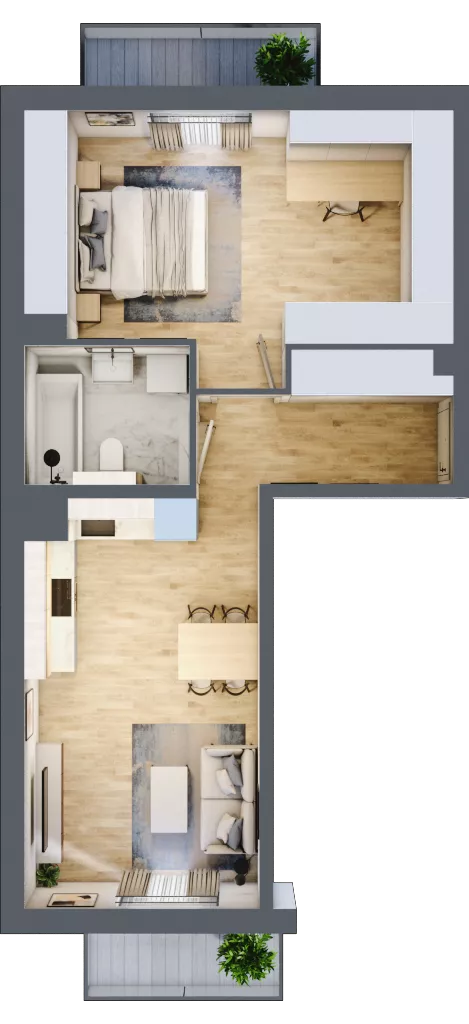2 pokoje, mieszkanie 44,10 m², piętro 3, oferta nr 70.3.12, ATAL Bronowice, Kraków, Bronowice, Bronowice Wielkie, ul. Starego Dębu