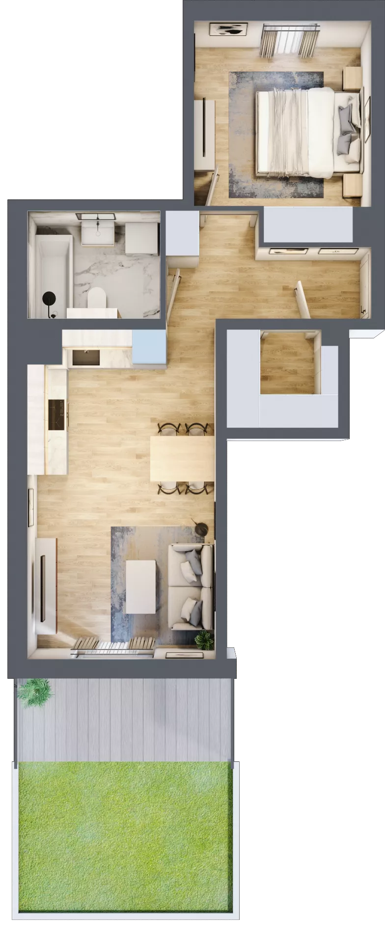 2 pokoje, mieszkanie 45,19 m², parter, oferta nr 70.0.03, ATAL Bronowice, Kraków, Bronowice, Bronowice Wielkie, ul. Starego Dębu