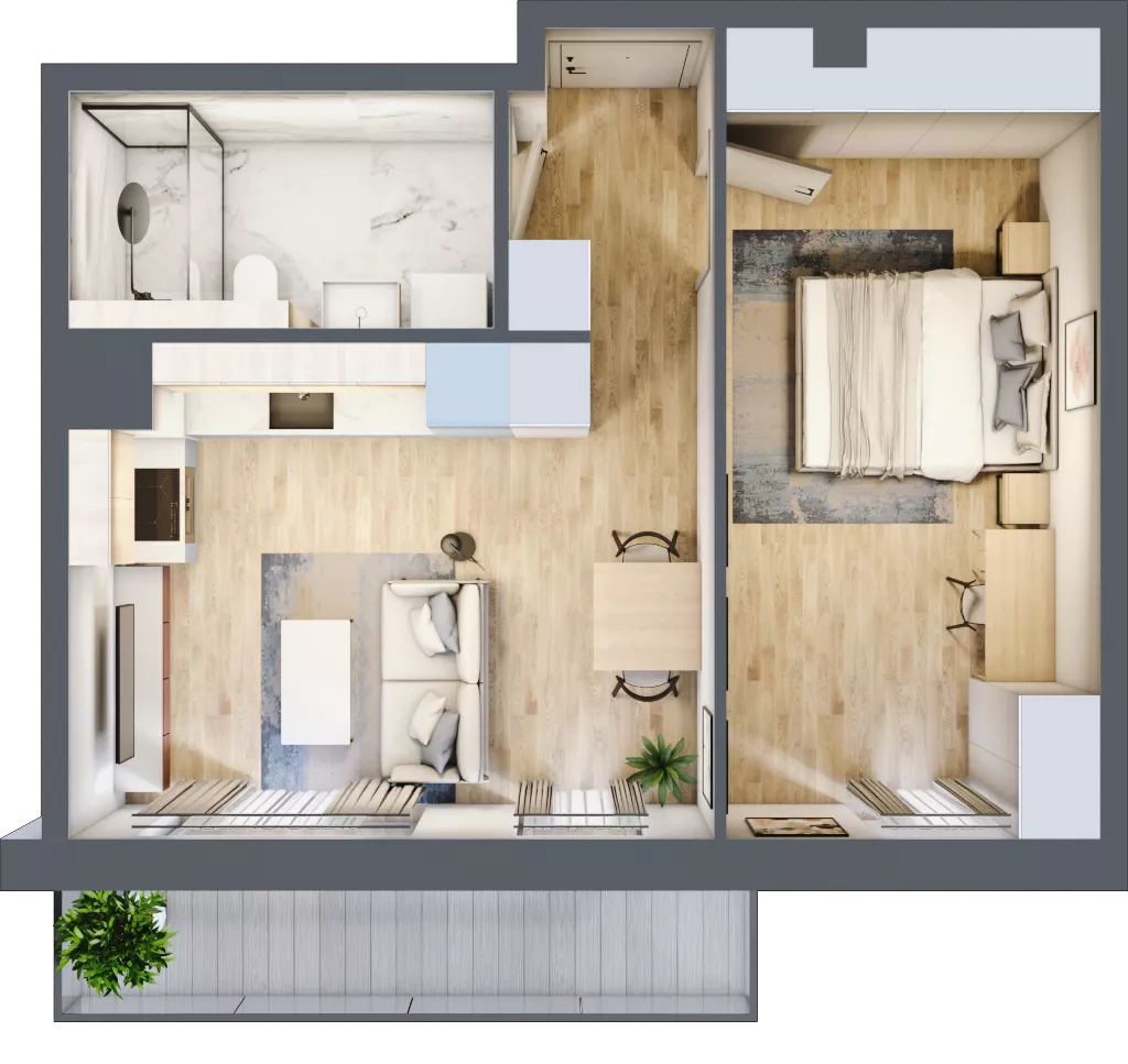 2 pokoje, mieszkanie 36,44 m², piętro 3, oferta nr 72.3.11, ATAL Bronowice, Kraków, Bronowice, Bronowice Wielkie, ul. Starego Dębu