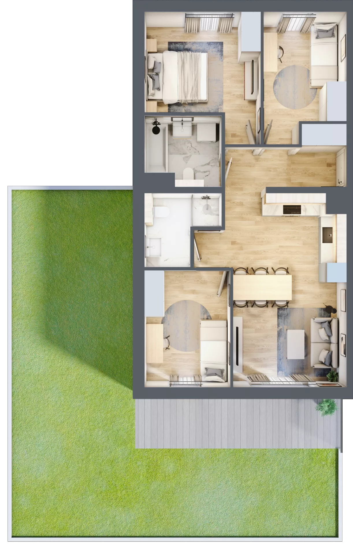 4 pokoje, mieszkanie 66,96 m², parter, oferta nr 72.0.03, ATAL Bronowice, Kraków, Bronowice, Bronowice Wielkie, ul. Starego Dębu