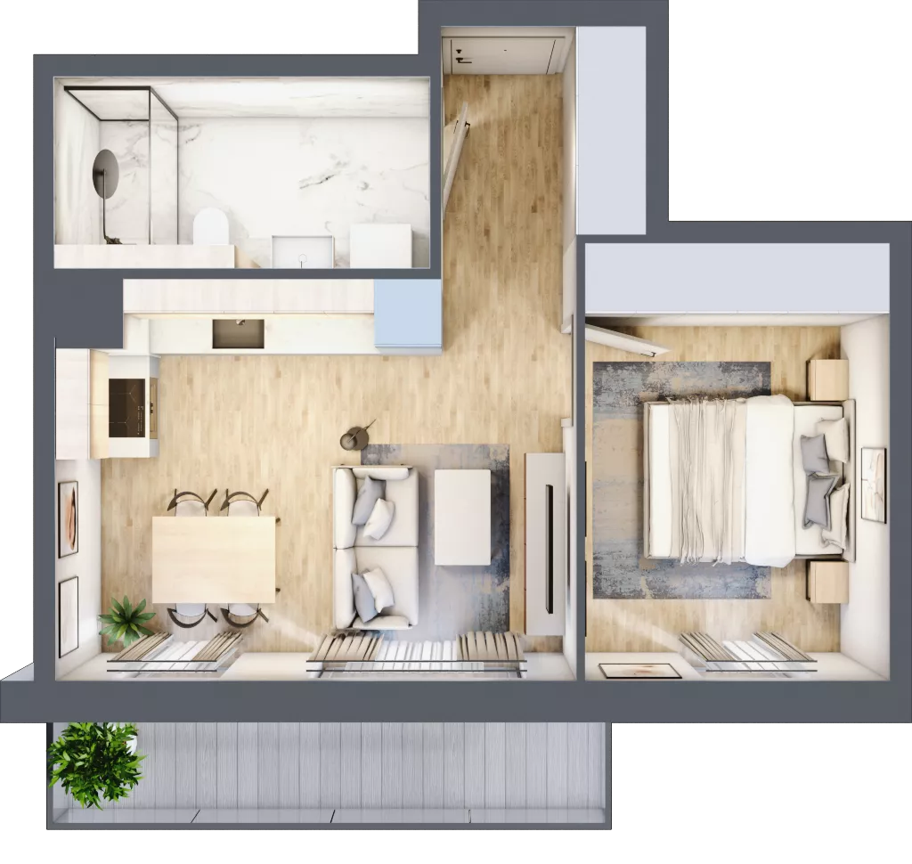 2 pokoje, mieszkanie 37,18 m², piętro 2, oferta nr 72.2.08, ATAL Bronowice, Kraków, Bronowice, Bronowice Wielkie, ul. Starego Dębu