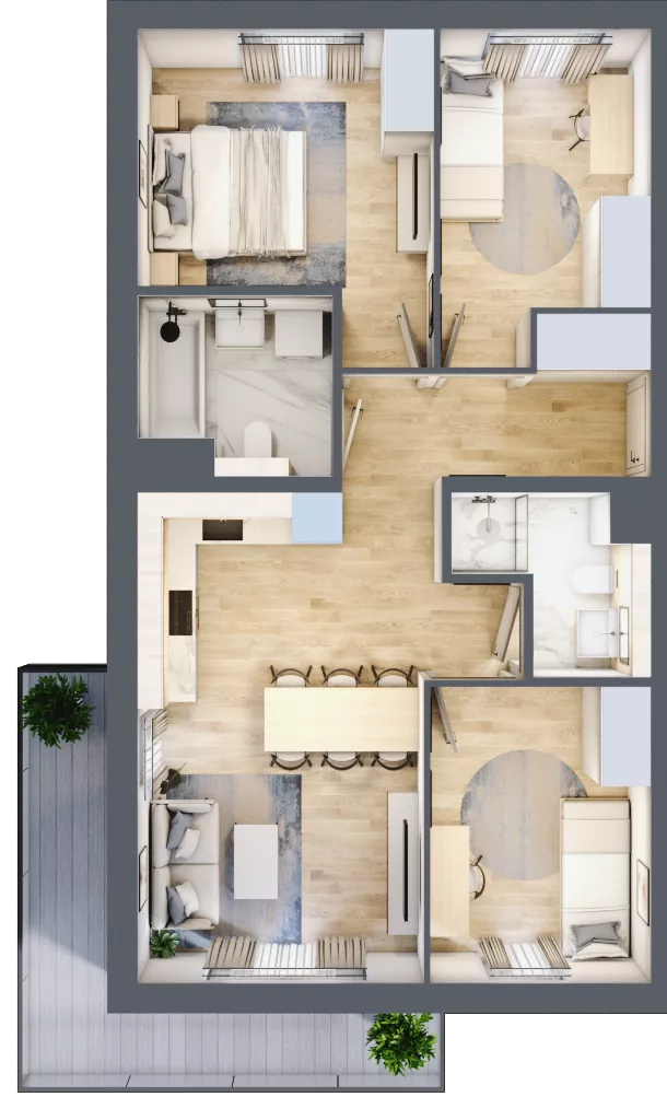 4 pokoje, mieszkanie 67,02 m², piętro 2, oferta nr 72.2.09, ATAL Bronowice, Kraków, Bronowice, Bronowice Wielkie, ul. Starego Dębu