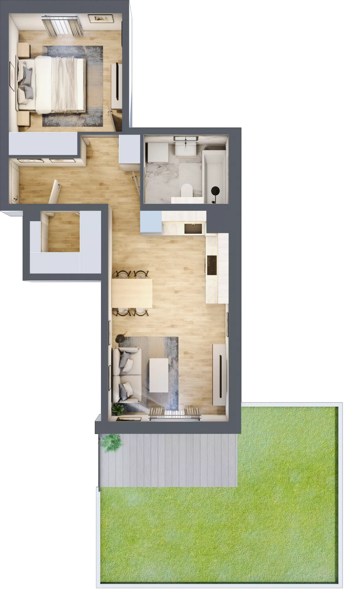 2 pokoje, mieszkanie 45,41 m², parter, oferta nr 72.0.01, ATAL Bronowice, Kraków, Bronowice, Bronowice Wielkie, ul. Starego Dębu